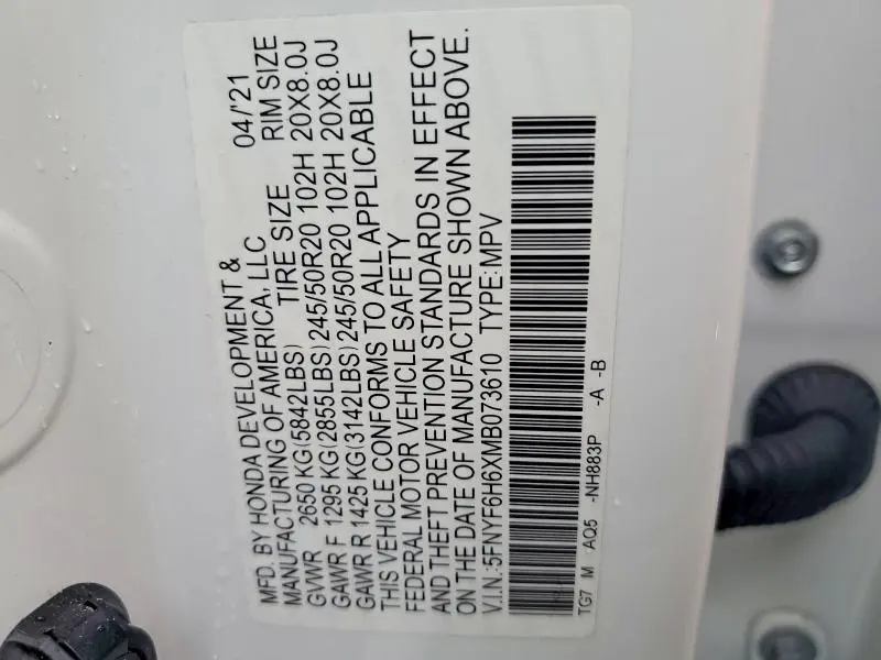 2021 HONDA PILOT TOURING  