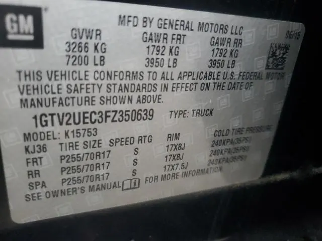 2015 GMC SIERRA K1500 SLE  