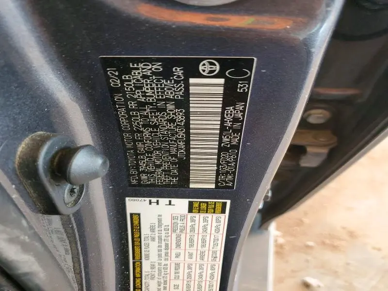 2021 TOYOTA PRIUS LE  