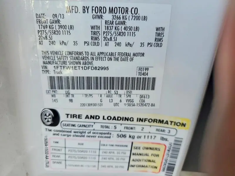 2013 FORD F150 SUPERCREW  