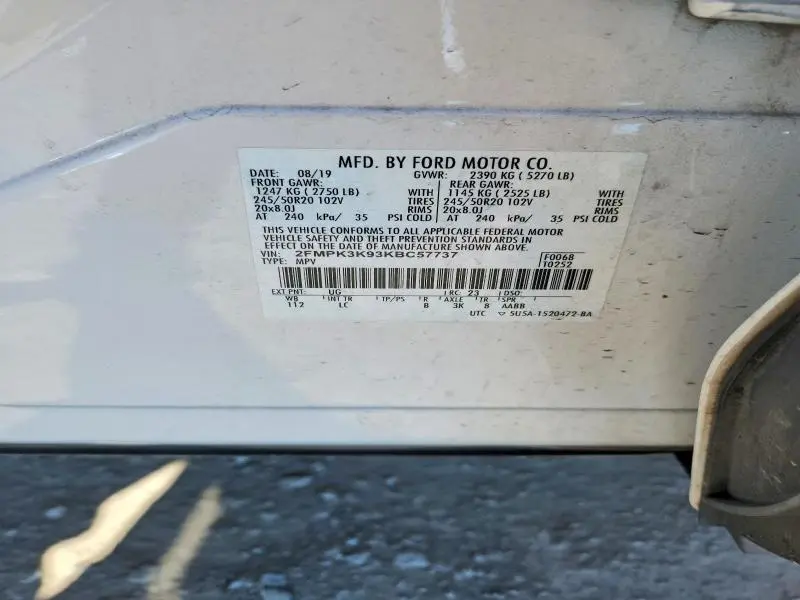 2019 FORD EDGE TITANIUM  
