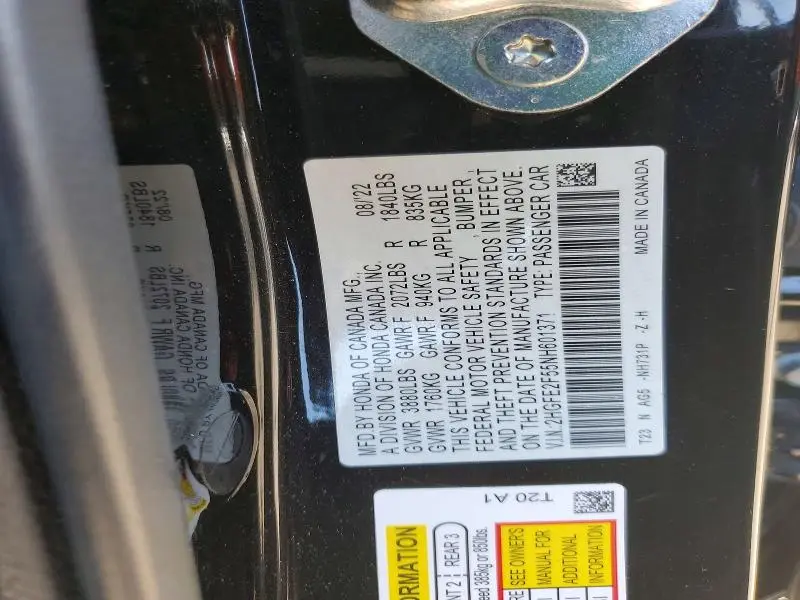 2022 HONDA CIVIC SPORT  