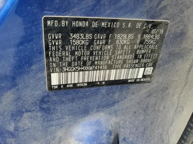 2019 HONDA FIT LX  