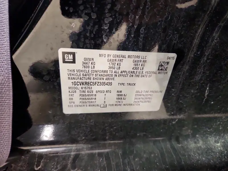 2015 CHEVROLET SILVERADO K1500 LT  