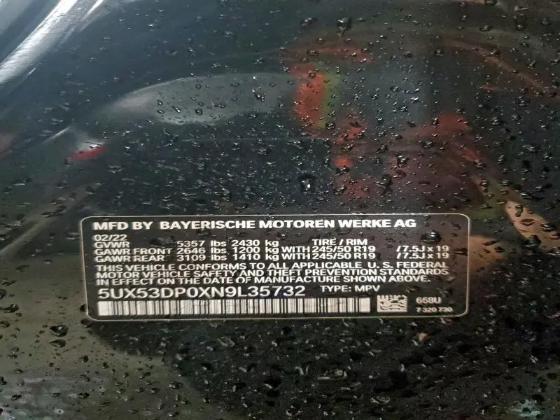 2022 BMW X3 XDRIVE30I  