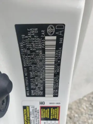 2019 TOYOTA COROLLA L  