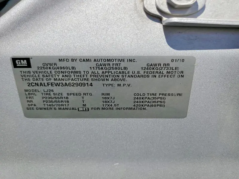 2010 CHEVROLET EQUINOX LTZ  