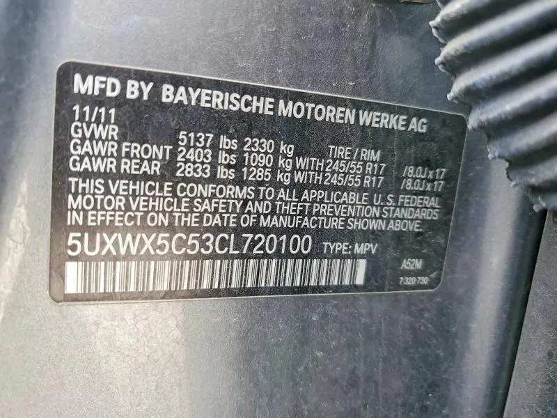 2012 BMW X3 XDRIVE28I  