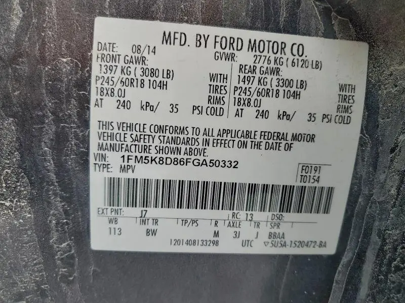 2015 FORD EXPLORER XLT  