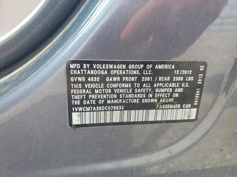 2013 VOLKSWAGEN PASSAT SEL  