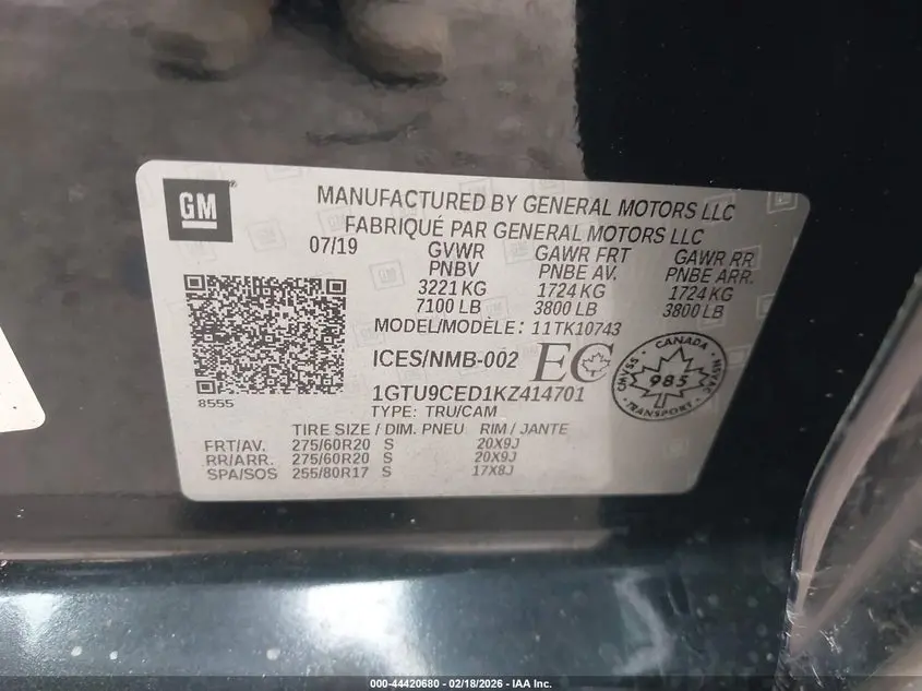 2019 GMC SIERRA 1500 ELEVATION
