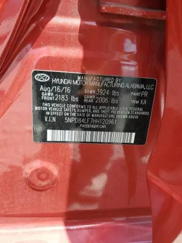 2017 HYUNDAI ELANTRA SE  