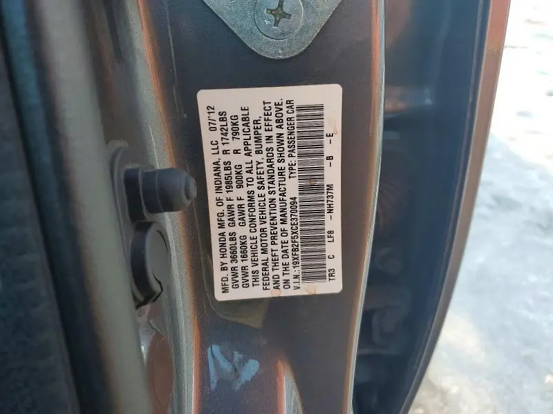 2012 HONDA CIVIC LX  