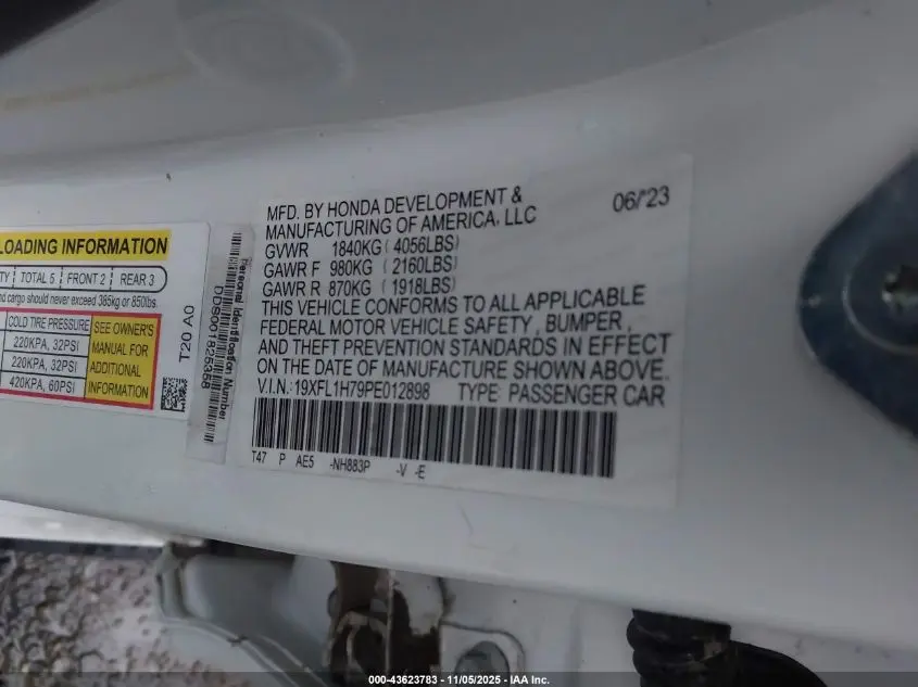 2023 HONDA CIVIC EX-L/EX-L W/O BSI