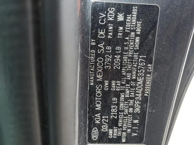2021 KIA FORTE GT LINE  
