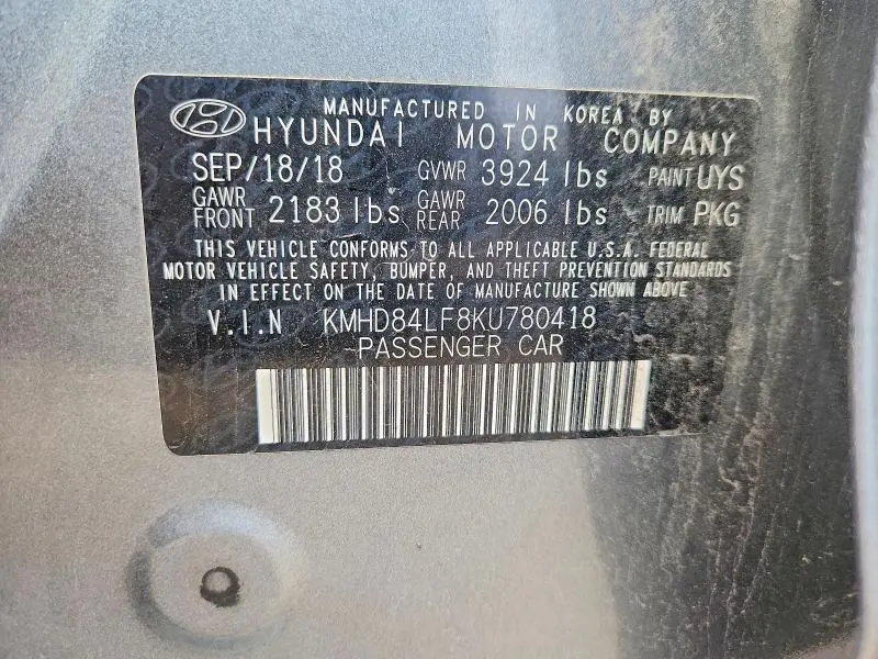2019 HYUNDAI ELANTRA VALUE EDITION  