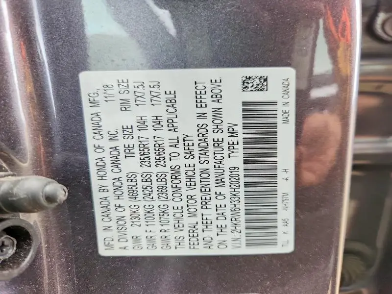 2019 HONDA CR-V LX  
