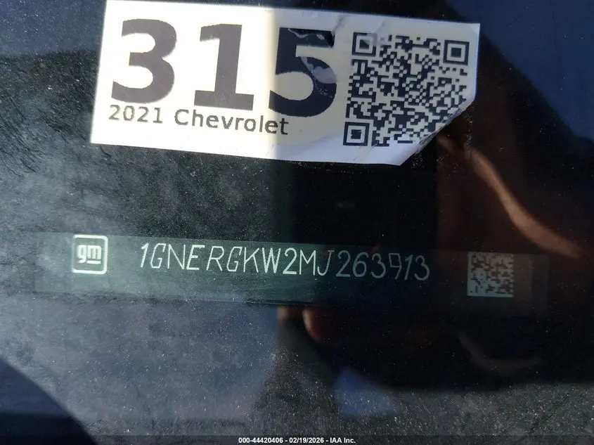 2021 CHEVROLET TRAVERSE FWD LT CLOTH