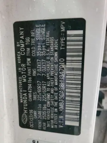 2017 HYUNDAI TUCSON LIMITED  