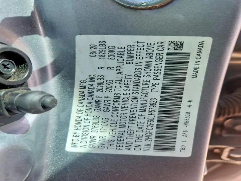2020 HONDA CIVIC LX  