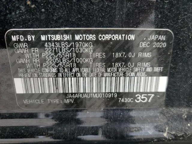 2021 MITSUBISHI OUTLANDER SPORT ES  