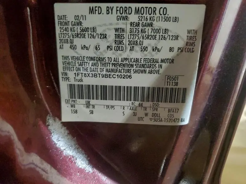 2011 FORD F350 SUPER DUTY  