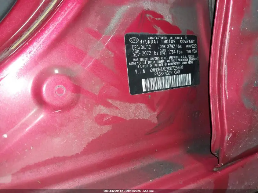 2013 HYUNDAI ELANTRA GLS