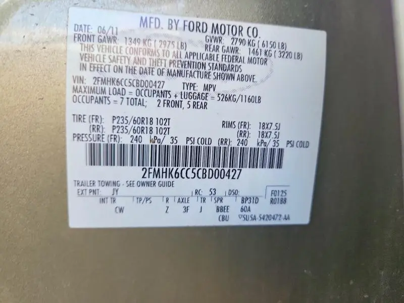 2012 FORD FLEX SEL  