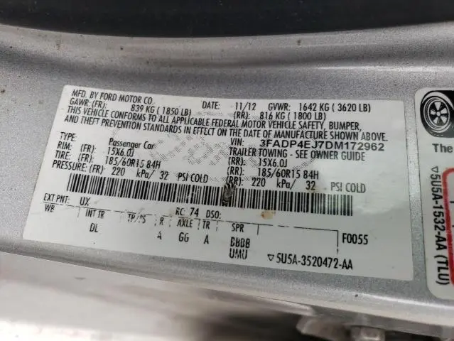 2013 FORD FIESTA SE  