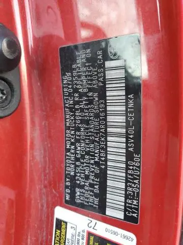 2010 TOYOTA CAMRY BASE  