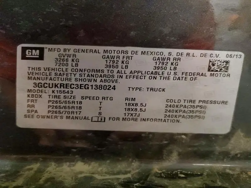 2014 CHEVROLET SILVERADO K1500 LT  