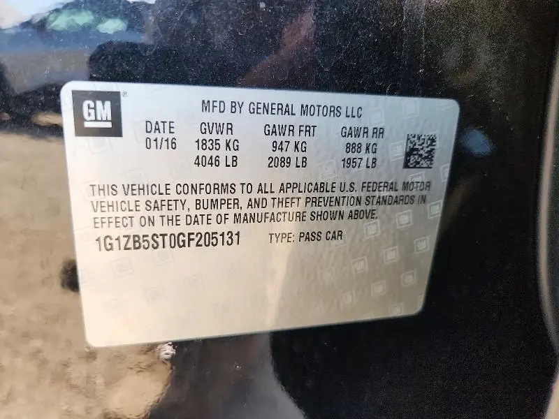 2016 CHEVROLET MALIBU LS  