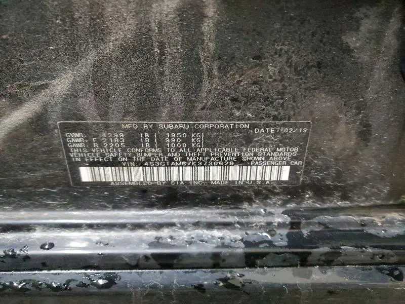 2019 SUBARU IMPREZA SPORT  