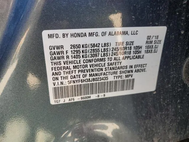 2018 HONDA PILOT EX  