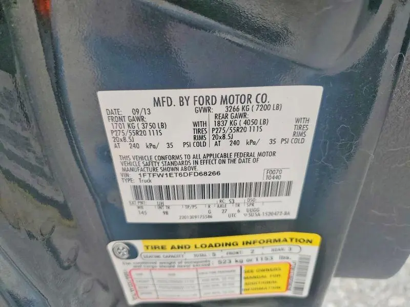 2013 FORD F150 SUPERCREW  