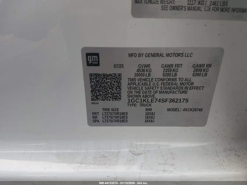 2025 CHEVROLET SILVERADO 2500HD 4WD  STANDARD BED WORK TRUCK