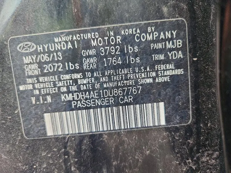 2013 HYUNDAI ELANTRA GLS  