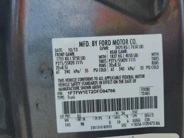 2013 FORD F150 SUPERCREW  