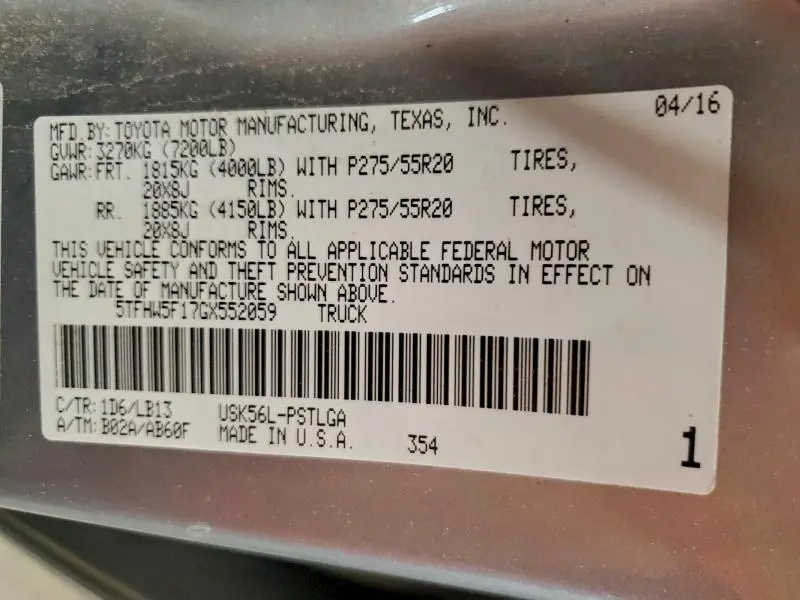 2016 TOYOTA TUNDRA CREWMAX LIMITED  