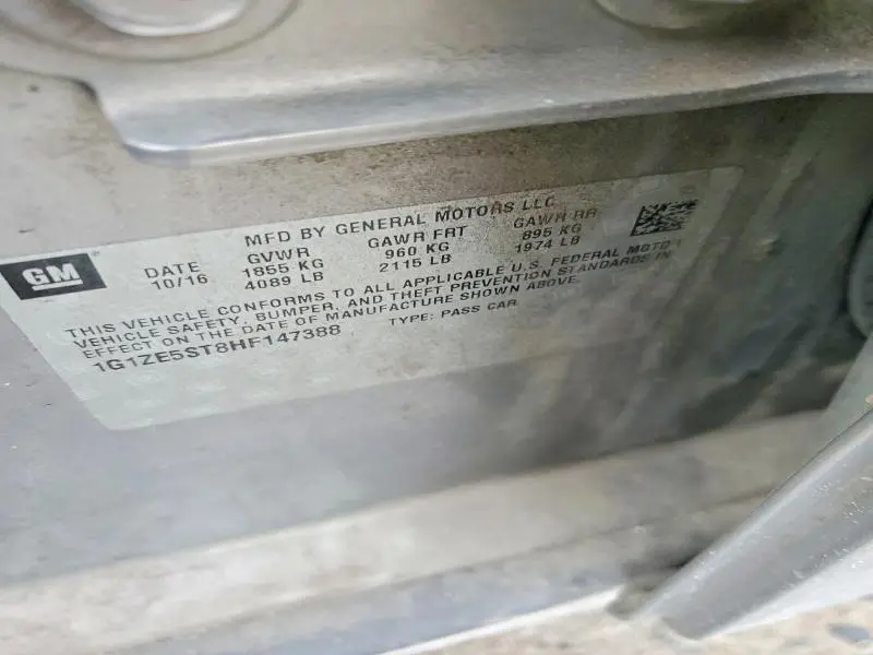 2017 CHEVROLET MALIBU LT  