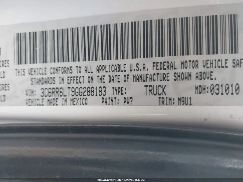 2016 RAM 1500 BIG HORN