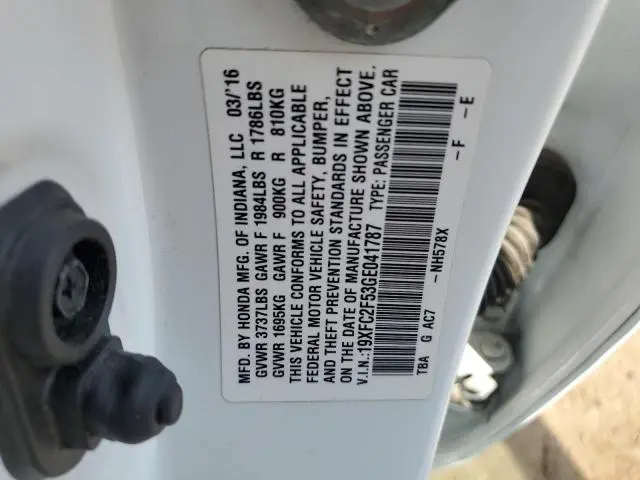 2016 HONDA CIVIC LX  