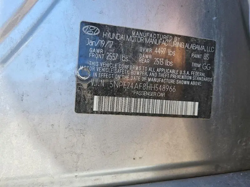 2017 HYUNDAI SONATA   