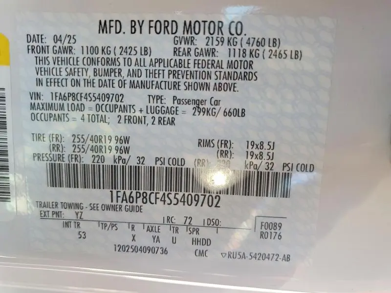 2025 FORD MUSTANG GT  