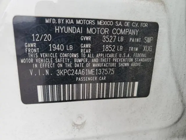 2021 HYUNDAI ACCENT SE  