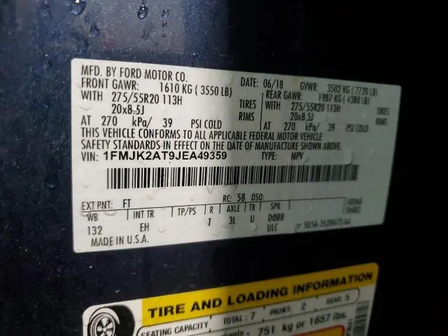 2018 FORD EXPEDITION MAX LIMITED  