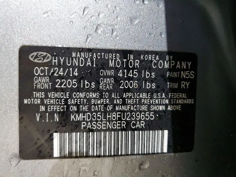 2015 HYUNDAI ELANTRA GT BASE  