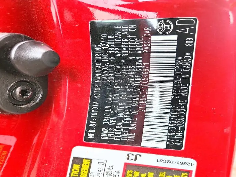 2011 TOYOTA COROLLA S  