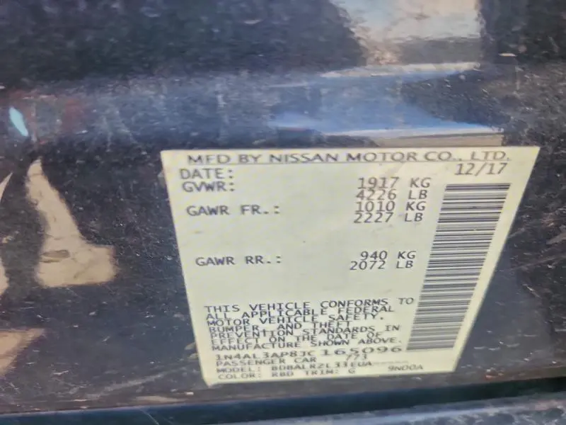 2018 NISSAN ALTIMA 2.5  