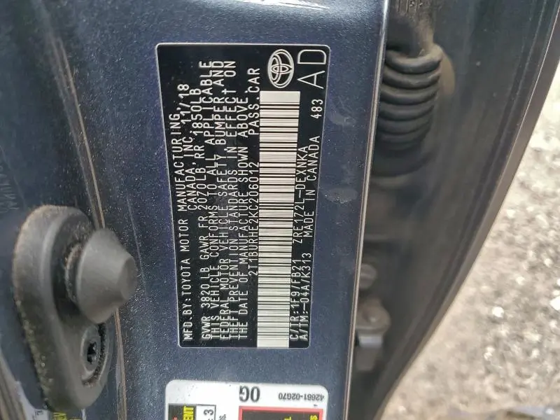 2019 TOYOTA COROLLA LE  